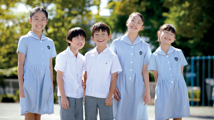 神奈川県大和市にある聖セシリア小学校。子どもたちの様子。