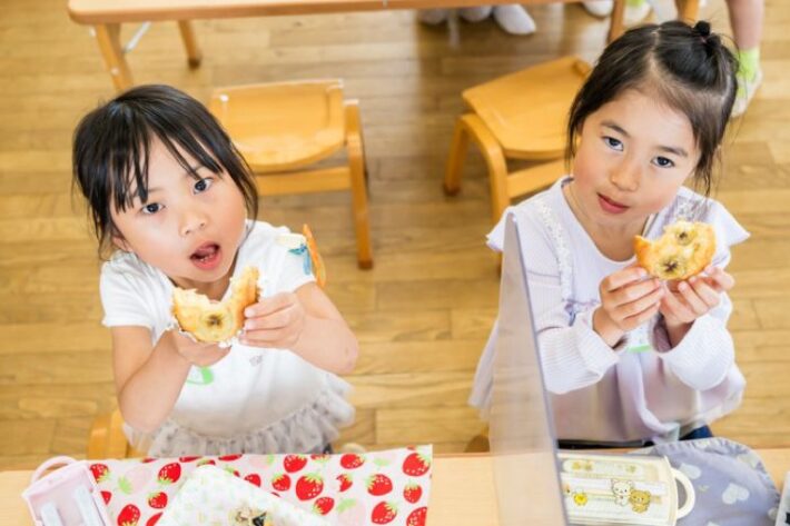 田園江田幼稚園のお弁当の時間