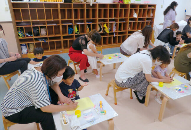 認定こども園エクレス未就園児クラスの七夕の様子