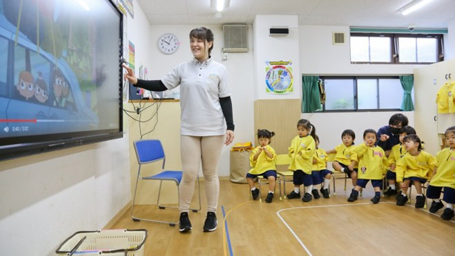 横浜市都筑区にあるkidsDuoインターナショナルの園内の様子