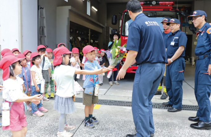 田園江田幼稚園の消防署訪問