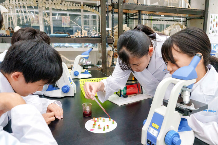 東京都市大学等々力中学校・高等学校　生物の授業風景