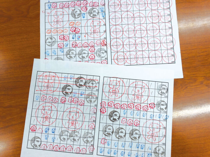 茶理庵 w.16では、課題をやり遂げたときにスタンプを貰って景品に交換できます