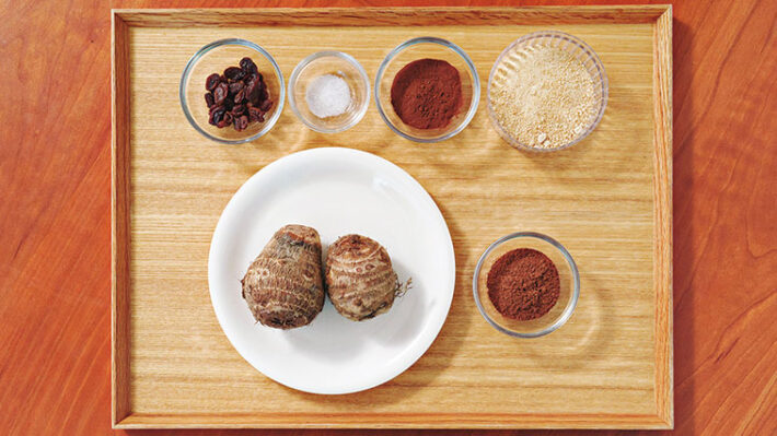 里いものチョコトリュフの材料