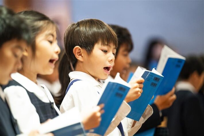 玉川学園小学部の音楽の時間